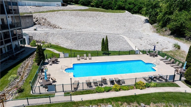 view of pool featuring a patio area