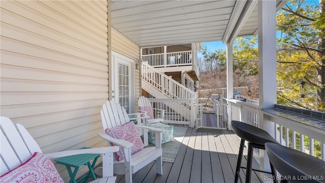 view of wooden deck