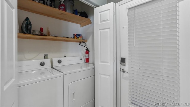 laundry area featuring washer and dryer