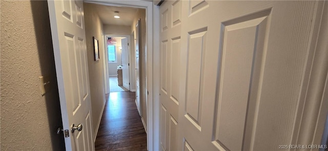 hall featuring dark hardwood / wood-style flooring