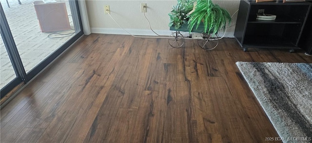 details featuring baseboards and wood finished floors