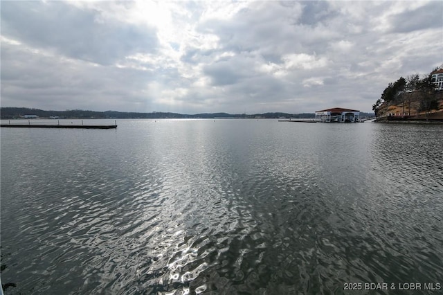 water view with a boat dock