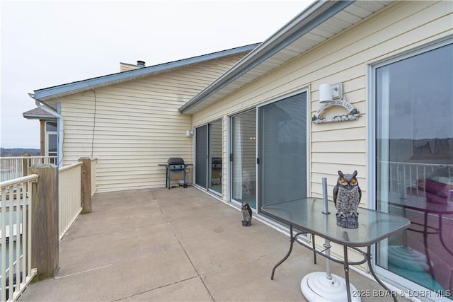 view of patio / terrace with a grill