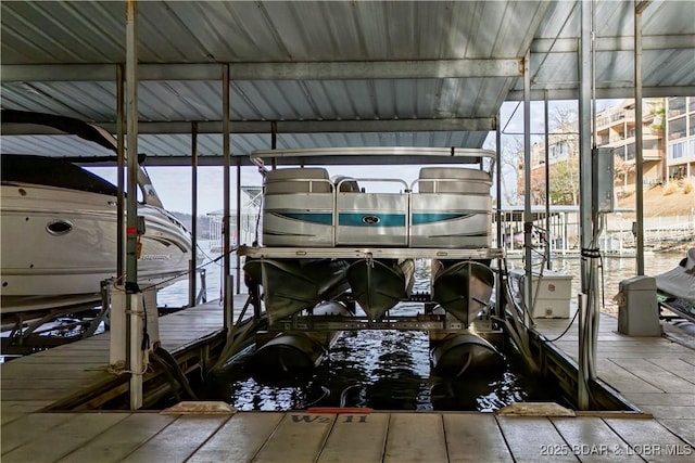 view of dock area