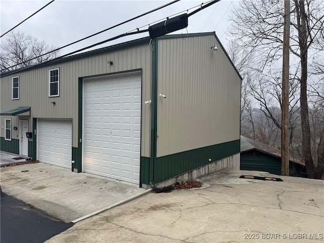 view of garage