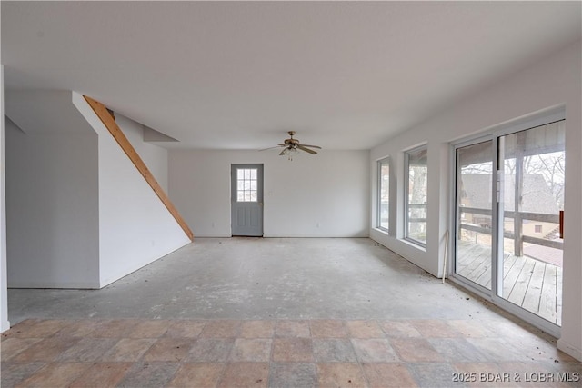 spare room with ceiling fan