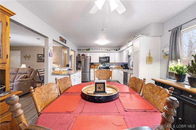 dining room with sink