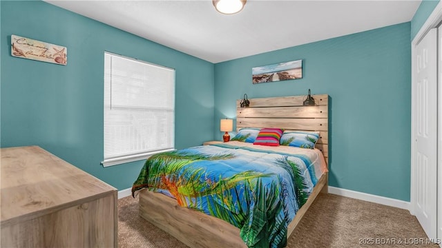 bedroom featuring carpet