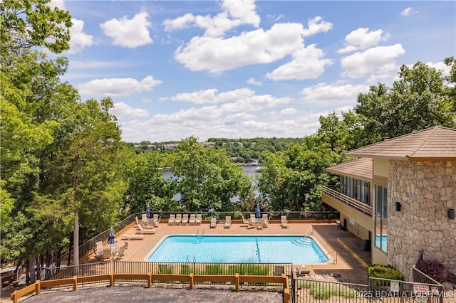 view of pool with a patio area