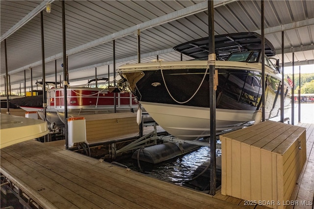 dock area featuring boat lift