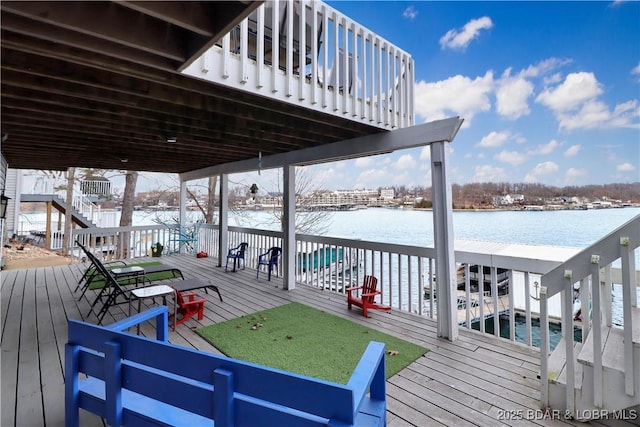 view of snow covered deck