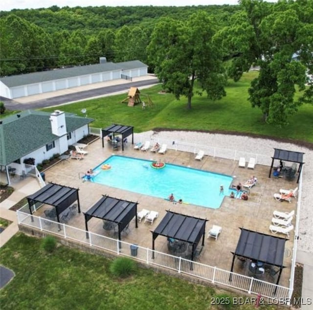 view of pool with a patio