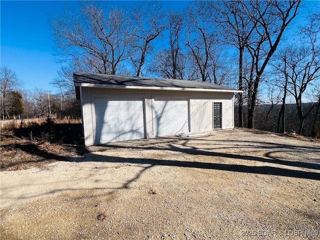 view of garage