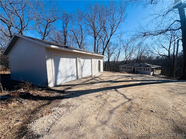 view of garage