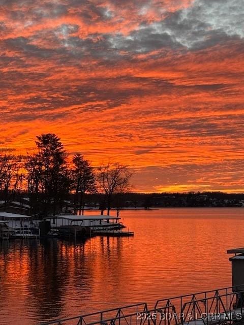 water view with a boat dock