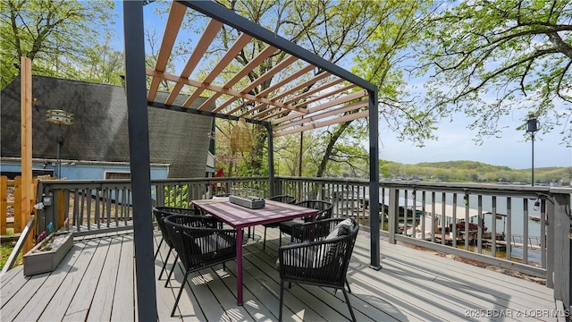 wooden deck with a pergola