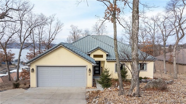 view of front facade with a garage