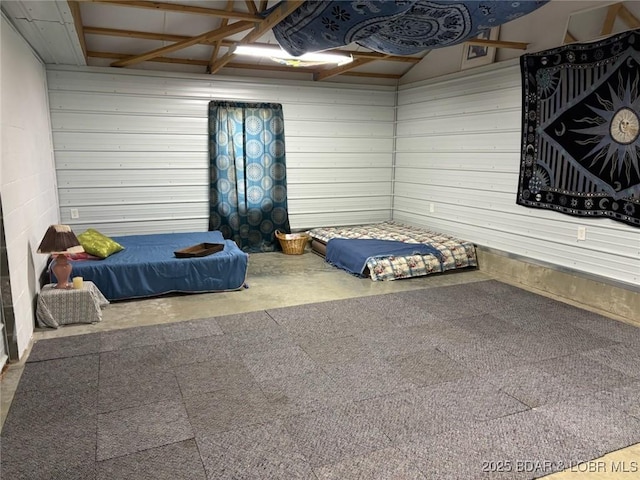 bedroom with a garage