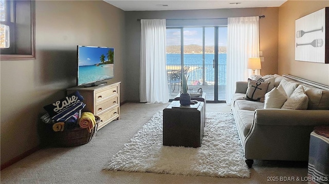 view of carpeted living room