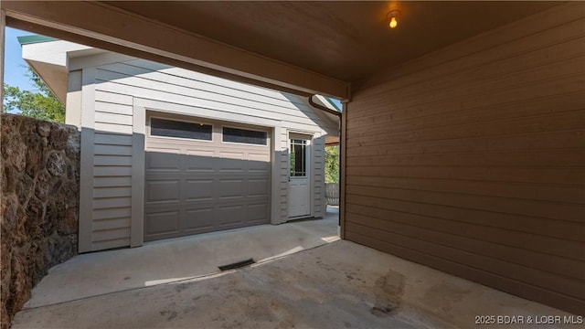 view of garage