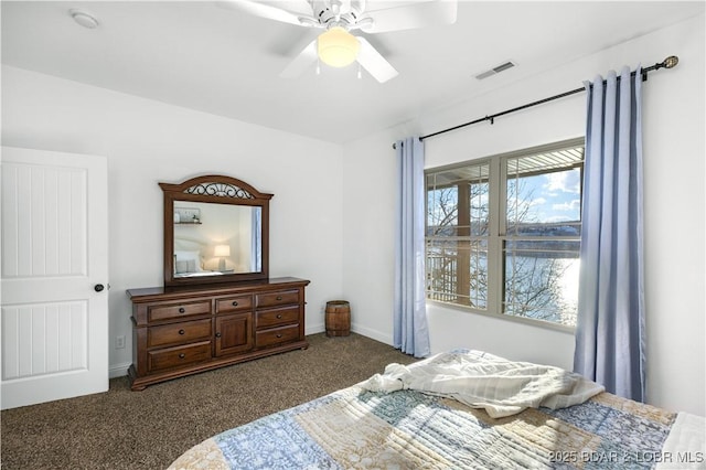 175 Black Rock Rd, Camdenton, MO 65020 - bedroom with dark carpet and ceiling fan