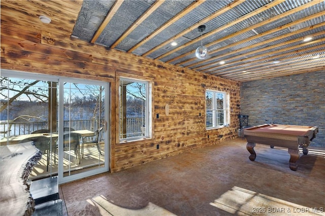 175 Black Rock Rd, Camdenton, MO 65020 - game room with billiards table and wood walls
