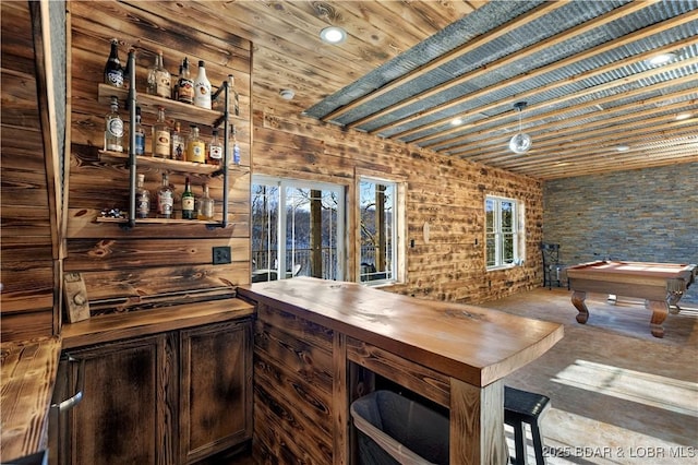 175 Black Rock Rd, Camdenton, MO 65020 - indoor bar featuring billiards and wood walls