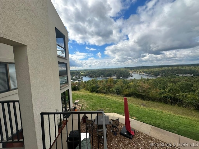 balcony with a water view