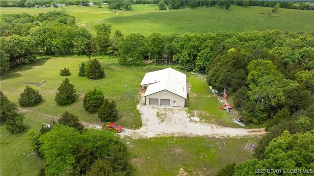 aerial view featuring a rural view