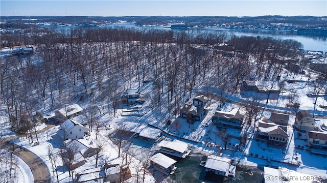 view of snowy aerial view