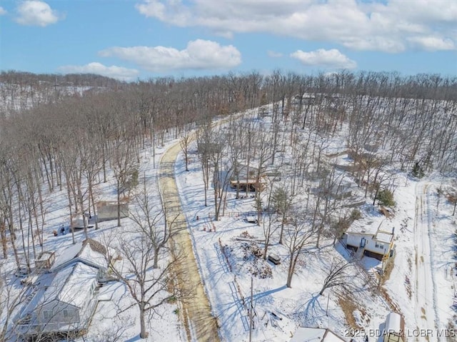 view of snowy aerial view