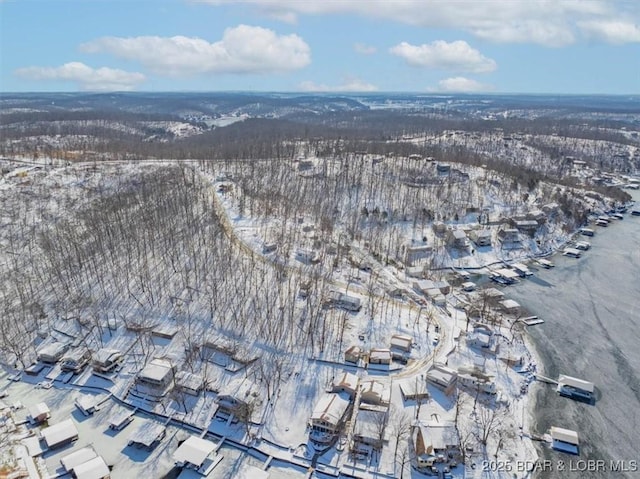 view of snowy aerial view