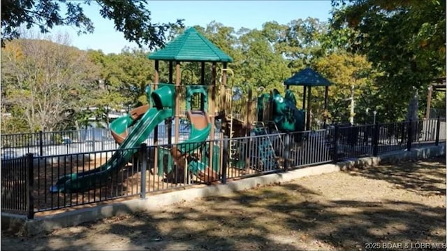 community play area with fence