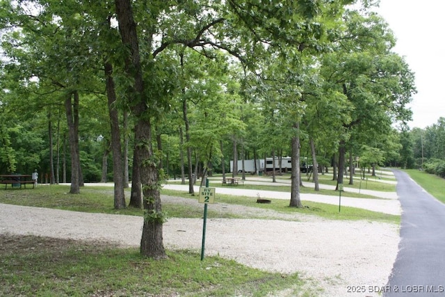 view of property's community featuring a lawn