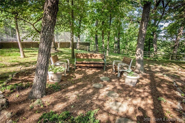 view of yard with fence