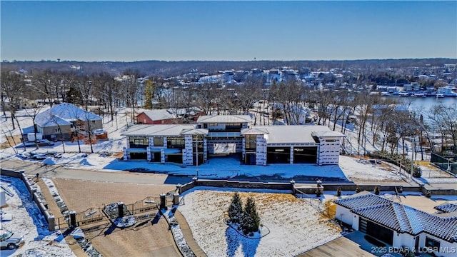 view of snowy aerial view