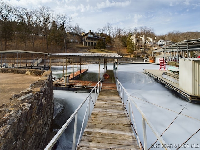 view of dock area