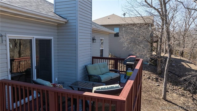 deck with an outdoor living space