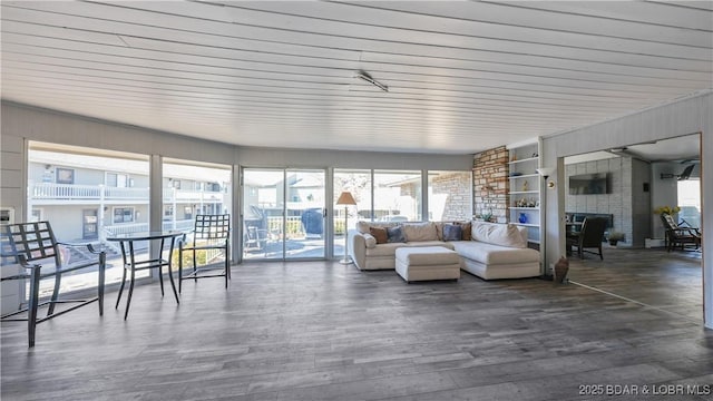 living area featuring wood finished floors