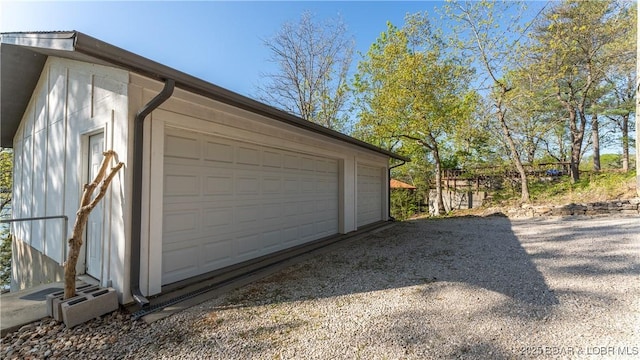 view of detached garage