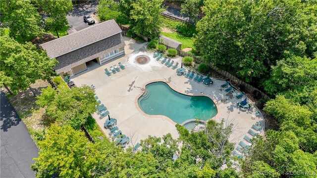 399 W End Cir, Osage Beach, MO 65065 - view from above of property featuring a pool area