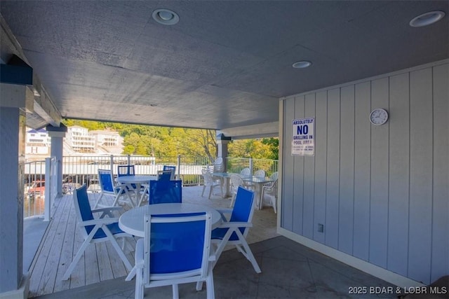 exterior space with outdoor dining space