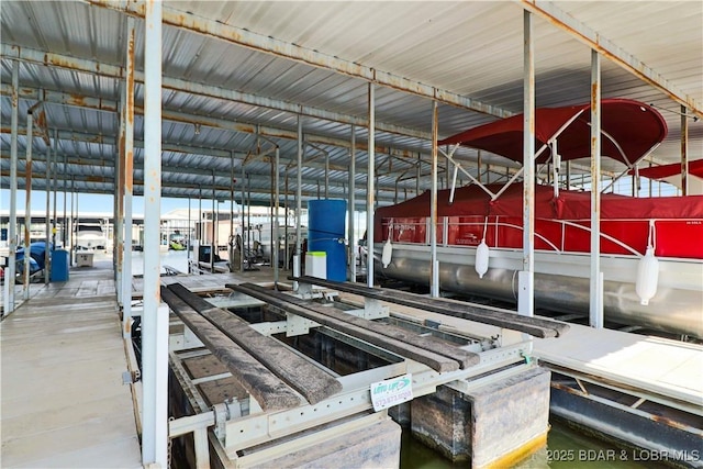 dock area with boat lift