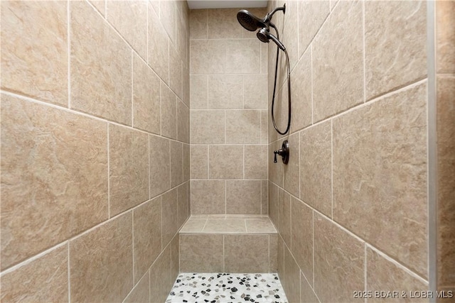 full bathroom featuring a tile shower