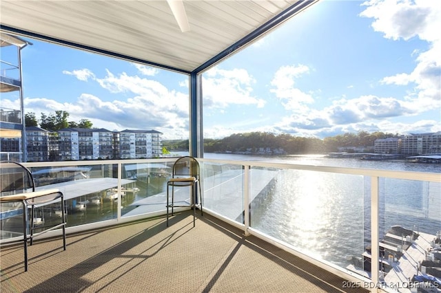 balcony with a water view