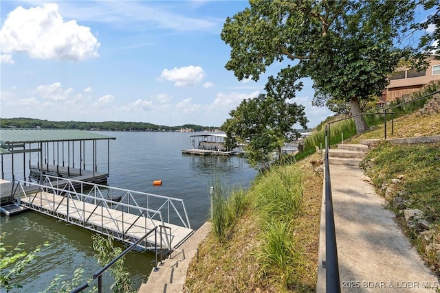 136 Rambling Acres Dr, Gravois Mills, MO 65037 - view of dock with a water view