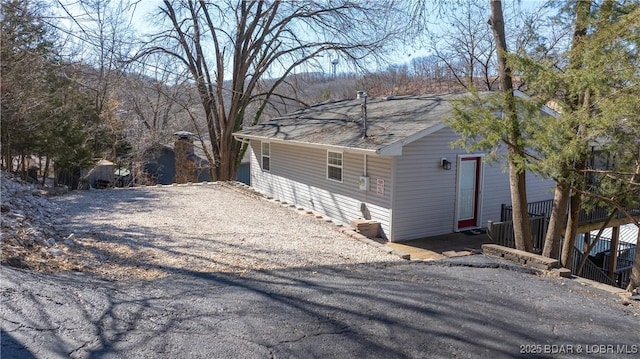 view of front of house featuring roof with shingles