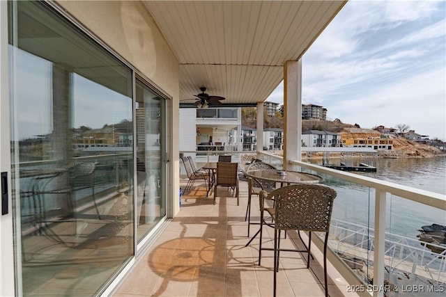 balcony with a water view