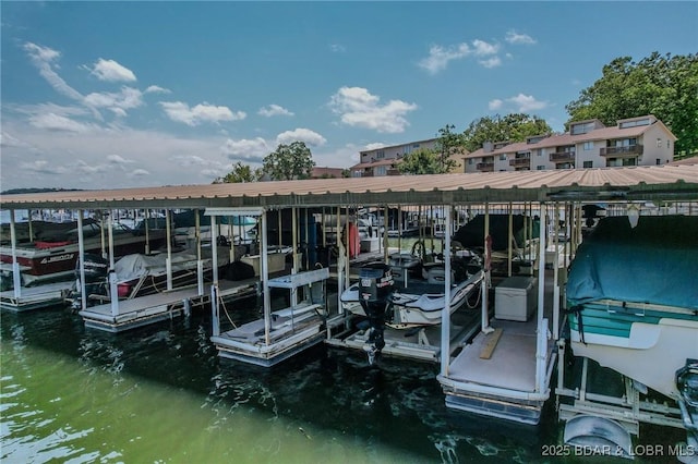 dock area with boat lift