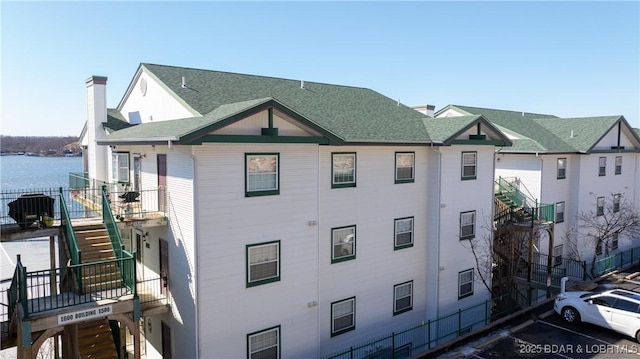 view of building exterior with stairway